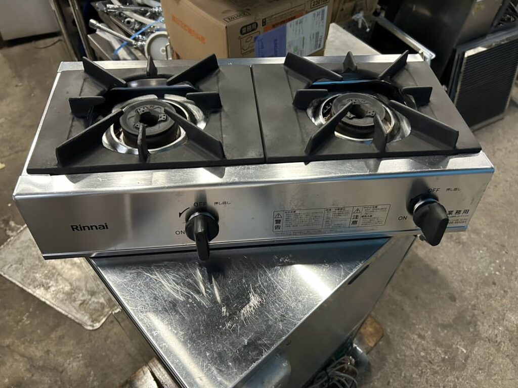 中古厨房機器のメンテナンス‼️リンナイ2口ガスコンロRSB-206A LPガス　メンテナンス後の写真