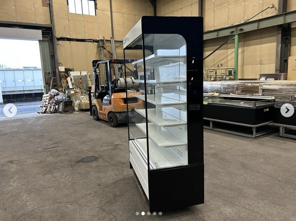 中古厨房機器入荷情報‼️フクシマガリレイ多段式オープン冷蔵ショーケースMEU-43GKSA5L側面写真