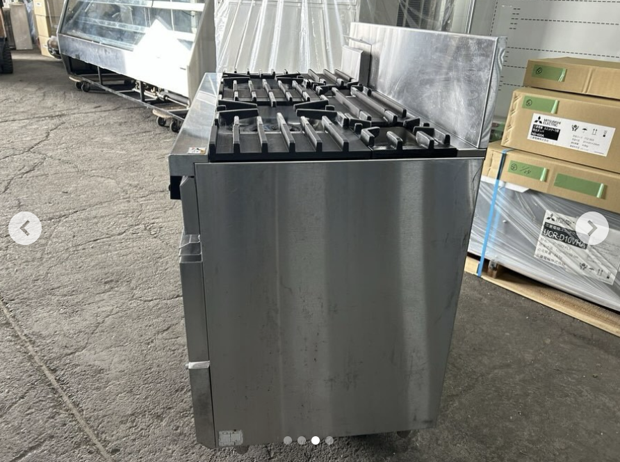 中古厨房機器入荷情報‼️マルゼン4口ガスレンジRGR-1264D側面写真